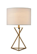 Contemporary Geo Table Lamp With White Shade - Gold