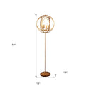 Four Light Floor Lamp With Modern Gold Geometric Globe Shade - Gold - HomeRoots - Floor Lamps - Elite Enclave Home