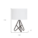 Tripod Table Lamp With White Drum Shade - Brown