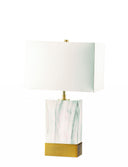 Marble Table Lamp - White / Gold