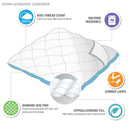 1000 Thread Count Cotton Rich - Rich Diamond Quilting Down Alternative Full Comforter - White