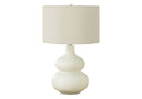 Ceramic Gourd Table Lamp With Drum Shade - Cream - HomeRoots - Table Lamps - Elite Enclave Home