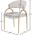 Privet - Dining Chair (Set of 2) - Gold Base - Meridian Furniture - Chair Sets - Elite Enclave Home