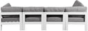 Nizuc - Outdoor Patio 5 Piece Modular Sectional With White Frame - Meridian Furniture - Stationary Sectionals- Elite Enclave Home