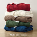 Rowan - Waffle Knit Chenille Throw - Ivory - Madison Park - Throws - Elite Enclave Home