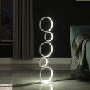 Metal Five Circle Geometric Sculpture LED Table Lamp - White