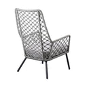 Steel Indoor Outdoor Dining Chair With Gray Cushion - Gray And Black