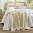 Chunky Double Knit Handmade Throw - Ivory - Madison Park - Throws - Elite Enclave Home