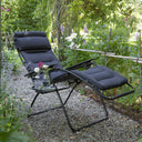 26" Steel Outdoor Zero Gravity Chair With Black Cushion - Black