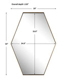 Ankara - Brass Hexagon Mirror