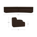 Naomi - 2 Piece Concave Modular Sectional - Dark Brown - Moe's Home Collection - Stationary Sectionals - Elite Enclave Home