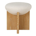 Lainie - Minimalist Accent Stool - White / Light Brown