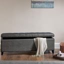 Shandra - Tufted Top Soft Close Storage Bench - Charcoal - Madison Park - Storage Benches - Elite Enclave Home