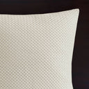 Essence - Oversized Cotton Clipped Jacquard Comforter Set With Euro Shams and Throw Pillows - Ivory