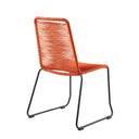 3 Piece Round Stone Dining Set With Two Chairs - Gray And Orange