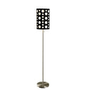 Steel Novelty Floor Lamp With Drum Shade - Silver / Black And White - HomeRoots - Floor Lamps - Elite Enclave Home