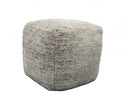Wool Cube Pouf Ottoman - Gray