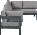 Nizuc - Outdoor Patio 5 Piece Modular Sectional With Gray Frame - Meridian Furniture - Stationary Sectionals- Elite Enclave Home