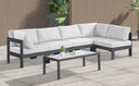 Nizuc - Outdoor Patio 5 Piece Modular Sectional With Gray Frame - Meridian Furniture - Stationary Sectionals- Elite Enclave Home