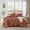 Porter - Twin/Twin Long Soft Washed Pleated Comforter Set - Clay