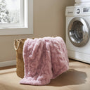 Ruched Fur - Throw - Pink - Madison Park - Throws - Elite Enclave Home
