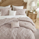Mona - Full/Queen 5 Piece Sculpted Comforter Set - Pink - Madison Park - Comforters & Sets - Elite Enclave Home