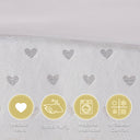 Rosalie - 4 Piece Full/Queen Metallic Printed Plush Comforter Set With Throw Pillow - White/Gold