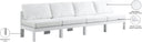 Nizuc - Outdoor Patio 4 Seat Armless Modular Sofa With White Frame - Meridian Furniture - Stationary Sectionals- Elite Enclave Home