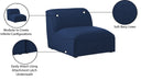 Miramar - Armless Chair - Meridian Furniture - Stationary Chairs - Elite Enclave Home