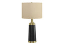 Metal Cylinder Table Lamp With Beige Drum Shade - Black And Gold - HomeRoots - Table Lamps - Elite Enclave Home