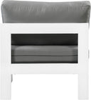 Nizuc Outdoor Armless Chair – white aluminum frame with waterproof fabric cushions