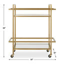 Uttermost Erena Bar Cart – sleek brass stainless steel frame with two glass shelves 