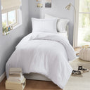 Logan - Twin/Twin Long Striped Comforter Set - White
