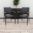 Metal Indoor Outdoor Dining Chair (Set of 2) - Gray And Black