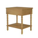 Beckett - Turned Spindle Nightstand With Drawer & Shelf - Natural - Madison Park Signature - Accent Nightstands - Elite Enclave Home