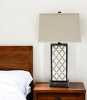 Rock Floral Base Table Lamp - Bronze
