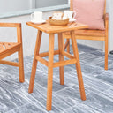 18" Square Solid Wood Outdoor Side Table - Natural