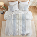 Imani - Cotton Printed Duvet Cover Set With Chenille - White