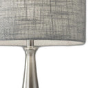 Metal Finish Tapered Basectable Lamp - Brushed Steel