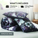 Jolene - 3 Piece Full/Queen Printed Comforter Set - Dark Gray/Plum