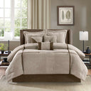 Dallas - Queen - Piece Comforter (Set of 7) - Taupe