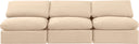 Indulge - Velvet 3 Seat Modular Armless Sofa - Meridian Furniture - Stationary Sectionals - Elite Enclave Home