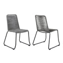 23" Metal Outdoor Dining Chair (Set of 2) - Gray
