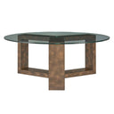 Ignis - Round Glass Coffee Table - Brown / Woodtone - Uttermost - Coffee Tables - Elite Enclave Home