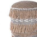 Round Pouf Ottoman - Beige