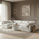 Indulge - Linen 6 Piece Modular U - Shaped Sectional - White - Meridian Furniture - Stationary Sectionals - Elite Enclave Home