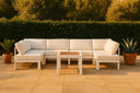 Nizuc - Outdoor Patio 6 Piece Modular Sectional With White Frame - Meridian Furniture - Stationary Sectionals- Elite Enclave Home