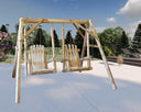Wood Double Chair Swing - Natural