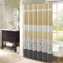 Serene - Embroidered Floral Shower Curtain - Yellow - Madison Park - Shower Curtains - Elite Enclave Home