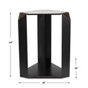 Keenan - Geometric Accent Table - Bronze / White